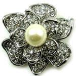 سنجاق سینه طلا سفید با نگین مروارید مدل: bdf1046