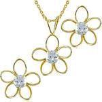 نیم ست طلا زرد با نگین زیرکونیا مدل: hsdf1070 