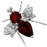 سنجاق سینه طلا سفید با نگین یاقوت مدل: bdf1052