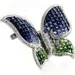 سنجاق سینه طلا سفید با نگین یاقوت مدل: bdf1055