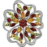 سنجاق سینه طلا سفید با نگین یاقوت مدل: bdf1056