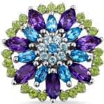 سنجاق سینه طلا سفید با نگین توپاز مدل: bdf1057