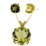 نیم ست طلا زرد با نگین زبرجد مدل: hsdf1082