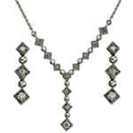 نیم ست طلا سفید با نگین الماس مدل: hsdf1083