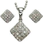 نیم ست طلا سفید با نگین الماس مدل: hsdf1092