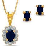 نیم ست طلا زرد با نگین یاقوت و الماس مدل: hsdf1093 