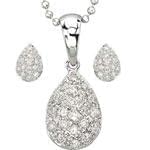 نیم ست طلا سفید با نگین الماس مدل: hsdf1097