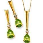 نیم ست طلا زرد با نگین زبرجد مدل: hsdf1099 