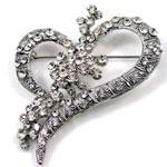 سنجاق سینه طلا سفید با نگین الماس مدل: bdf1064