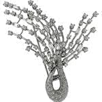 سنجاق سینه طلا سفید با نگین الماس مدل: bdf1065