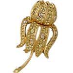 سنجاق سینه طلا زرد با نگین الماس تراش برلیان مدل: bdf1066