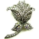 سنجاق سینه طلا سفید با نگین الماس مدل: bdf1069