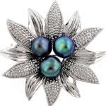 سنجاق سینه طلا سفید با نگین مروارید مدل: bdf1071