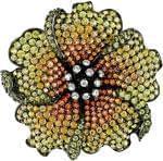 سنجاق سینه طلا سفید با نگین سیترین مدل: bdf1072