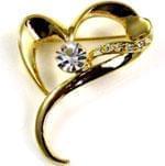 سنجاق سینه طلا زرد با نگین الماس تراش برلیان طرح قلب مدل: bdf1077