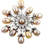 سنجاق سینه طلا سفید با نگین مروارید مدل: bdf1079