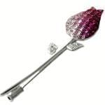 سنجاق سینه طلا سفید با نگین تورمالین مدل: bdf1081