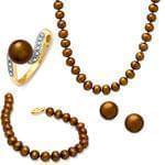 نیم ست طلا زرد با نگین مروارید مدل: sdf1070