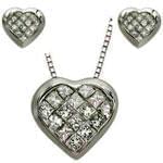 نیم ست طلا سفید با نگین الماس مدل:hsdf1102