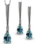 نیم ست طلا سفید با نگین توپاز مدل:hsdf1104