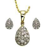 نیم ست طلا سفید با نگین الماس مدل:hsdf1106