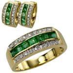 نیم ست طلا زرد با نگین زمرد مدل:hsdf1110