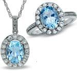 نیم ست طلاسفید با نگین توپاز مدل:hsdf1114