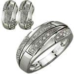 نیم ست طلا سفید با نگین الماس مدل:hsdf1116