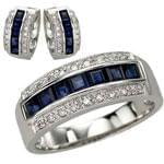 نیم ست طلا سفید با نگین یاقوت مدل:hsdf1125