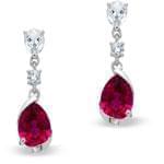 گوشواره طلا سفید با نگین یاقوت مدل: edf1105