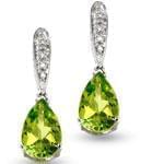 گوشواره طلا سفید با نگین زبرجد مدل: edf1106