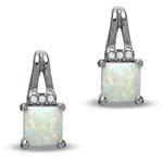 گوشواره طلا سفید با نگین اپال مدل: edf1121