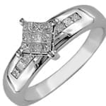 حلقه طلا سفید با نگین الماس: مدل sgf1082