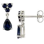 گوشواره طلا سفید با الماس و یاقوت کبود مدل : EDF1009