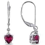 گوشواره طلا سفید با نگین یاقوت سرخ و الماس مدل : EDF1024