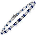 دستبند طلا سفید با نگین یاقوت و الماس مدل: bdf1093 