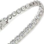 دستبند طلا سفید با نگین الماس مدل: bdf1094 