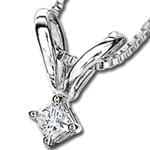 آویز طلا سفید با نگین الماس تراش پرنس مدل: npdf1046 