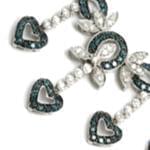  گردنبند طلا سفید با نگین الماس تراش برلیان و زمرد طرح قلب مدل: ndf1173 