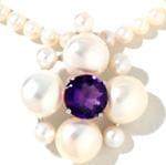 گردنبند مروارید با نگین آمتیس مدل: ndf1176 