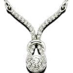 گردنبند طلا سفید با نگین الماس مدل: ndf1179 