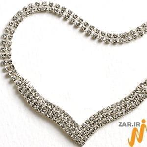 گردنبند طلا سفید با نگین الماس مدل: ndf1185 