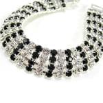 دستبند طلا سفید با نگین الماس مدل: bdf1099 