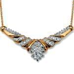 گردنبند طلا زرد با نگین الماس مدل: ndf1193 