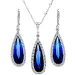  نیم ست طلا سفید با نگین یاقوت و الماس مدل: hsdf1133 