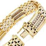 دستبند مردانه طلا زرد با نگین الماس مدل: bdm1003
