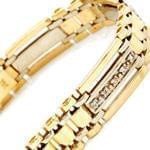 دستبند مردانه طلا زرد با نگین الماس مدل: bdm1005