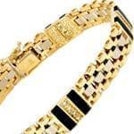 دستبند مردانه طلا زرد با نگین الماس و انیکس مدل: bdm1007
