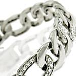 دستبند مردانه طلا سفید با نگین الماس مدل: bdm1008