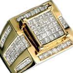 انگشتر مردانه طلا زرد با نگین الماس: مدل rgm1001 